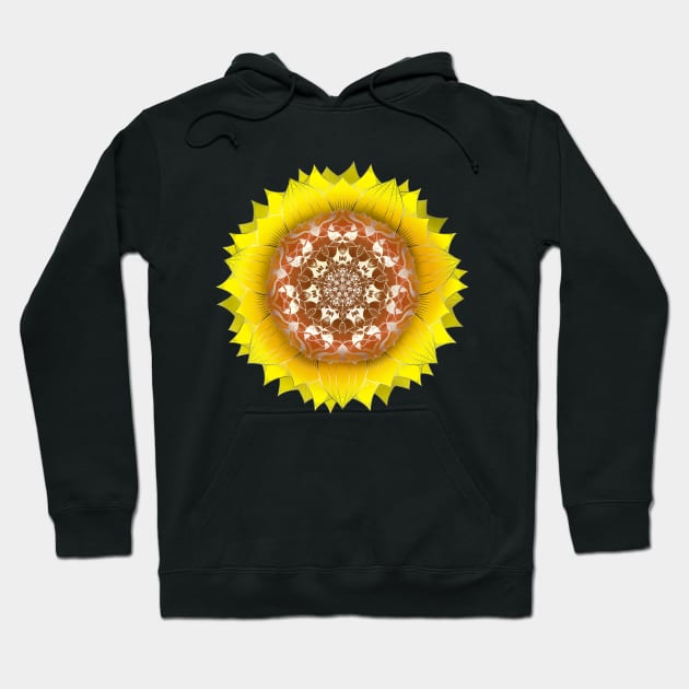 Sunflower Mandala Pattern Hoodie by mailboxdisco